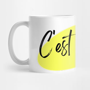 C'est la Vie French Yellow Mug